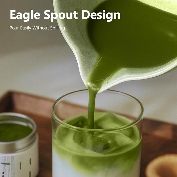Matcha Whisk Set, 7 Pcs Japanese Matcha Kit Includes Matcha Bowl with Spout, Bamboo Whisk, Chasen Holder, Stainless Sifter, Scoop and Rest, Tea Towel, Matcha Tea Set Gift for Family/Friend