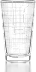 Well Told Engraved Phoenix Arizona Map Pint Glass, Etched Beer Gift (16 oz, Clear) City Map Pint, Custom City Glassware, Gifts For Beer Lovers