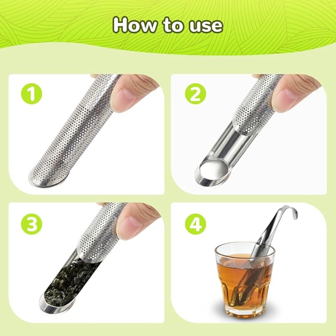 2 PCS Stainless Steel Tea Diffuser, 2025 New Loose Tea Leaf Steeper, Portable Tea Infuser for Loose Tea Office and Home, Easy Clean Tea Steeper for Tea Lovers (2)