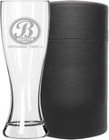 Personalized Etched 23oz Pilsner Beer Glass - Custom Engraved Christmas Gifts for Men, Dad Drinking Birthday Glasses, Gifts for Him, Bratton Monogram