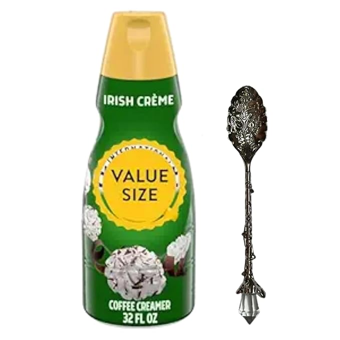 Premium Liquid Coffee Creamer, 32 fl oz Liquid Non-Dairy Creamer for Coffee with Dumbass Coffee Gem Spoon (Irish Creme) Gem Spoon
