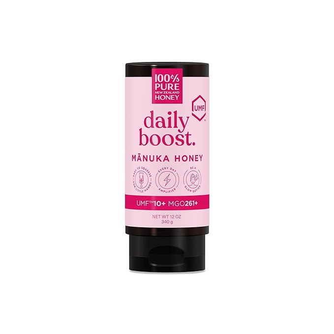 Manuka Honey New Zealand 100% Pure UMF 10+ MGO 261+ Squeezy Honey Raw & Unfiltered Certified Award Winning Silky Smooth Taste & Texture 12 Oz