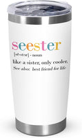 TEEZWONDER Christmas Sister Gifts for Women - Seester 20 oz Stainless Steel Insulated Coffee Tumbler with Lid - Big Sister Birthday Gifts for Girls, Graduation Gift for Her Women