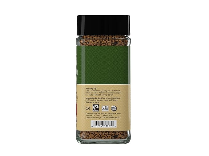 Cafe Altura Freeze Dried Instant Organic Coffee, 3.53 oz Jar (Pack Of 6)
