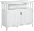 HOMCOM Sideboard Buffet Cabinet, Coffee Bar Cabinet with 2 Doors and Adjustable Shelves, Console Table for Kitchen Entryway Living Room, White