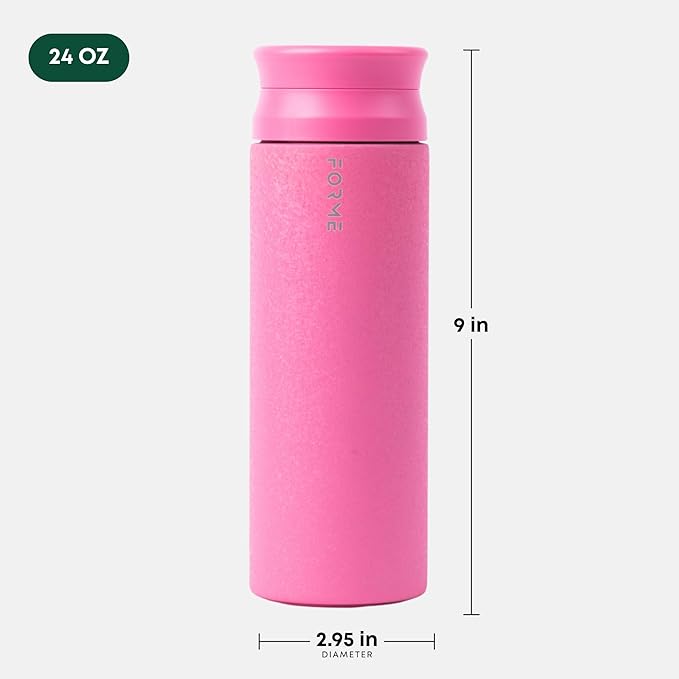 FORME - Blender Shaker Bottle, Leakproof Double Insulated Stainless Steel, Noiseless Shaker Bottle for Hot & Cold Drinks, Ideal for Protein & Supplement Shakes (Dragonfruit Pink, 23.7 oz)