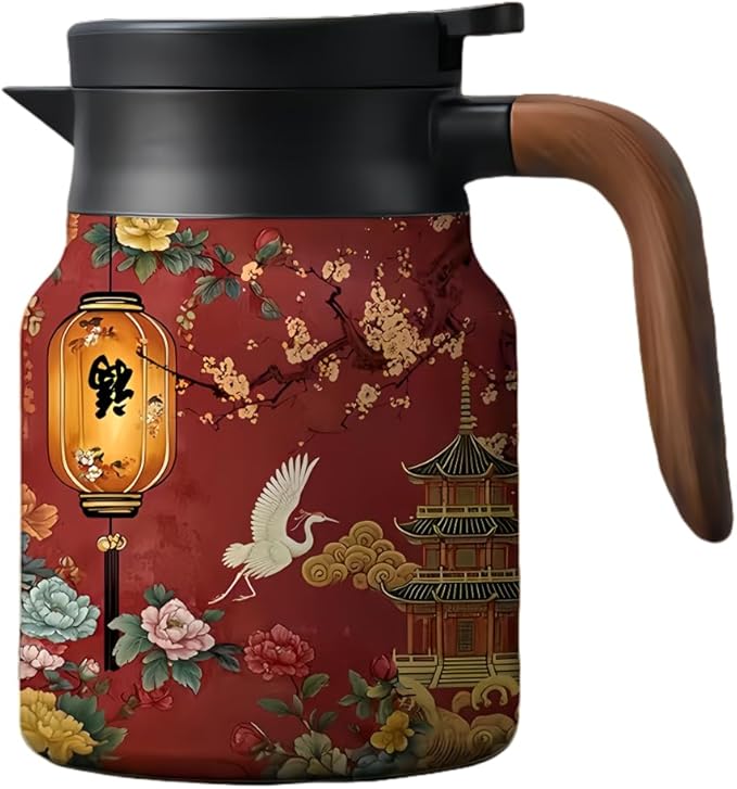 thermal teapot with infuser,Tea Pot with Infusers for Loose Tea,1000ML Thermal Teapot with Removable Infuser & Lid (G)