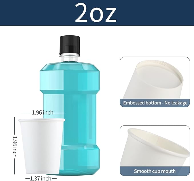 Brandon-super [300 Count - 2 oz] Small Paper Cups, Mouthwash Cups Bathroom Cups Mini Cups Small Disposable Cups