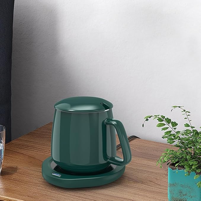 Coffee Mug Warmer - Coffee Cup Warmer for Desk Auto Shut Off, 110V 18W Smart Electric Candle Warmer Beverage Warmer for Coffee, Tea, Water, Milk, Constant 55℃ (Green)