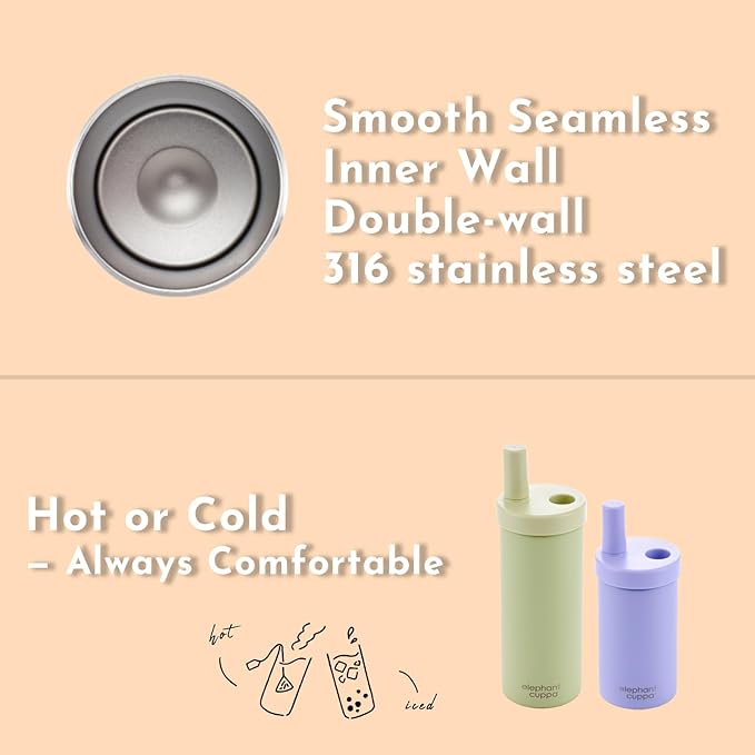 Insulated Tumbler S with Two Straws, Ideal for Office, Travel, Stainless Steel Vacuum Insulated, Excellent Temperature Preservation, Leak-Proof, Durable, 17 oz, Purple