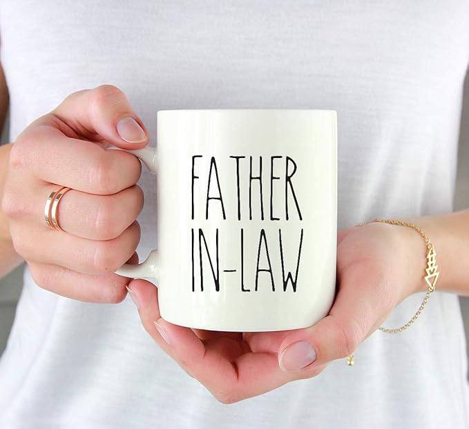 Andaz Press Simple Rustic Farmhouse Kitchen Decor 11oz. Ceramic Coffee Tea Mug Gift, Father-in-Law, 1-Pack, Birthday Christmas Gift Ideas for Family, Friends