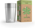 Stainless Steel Cups 10oz Tumbler (4 Pack) - Premium Metal Drinking Glasses | Stackable Durable Cup (10 oz)