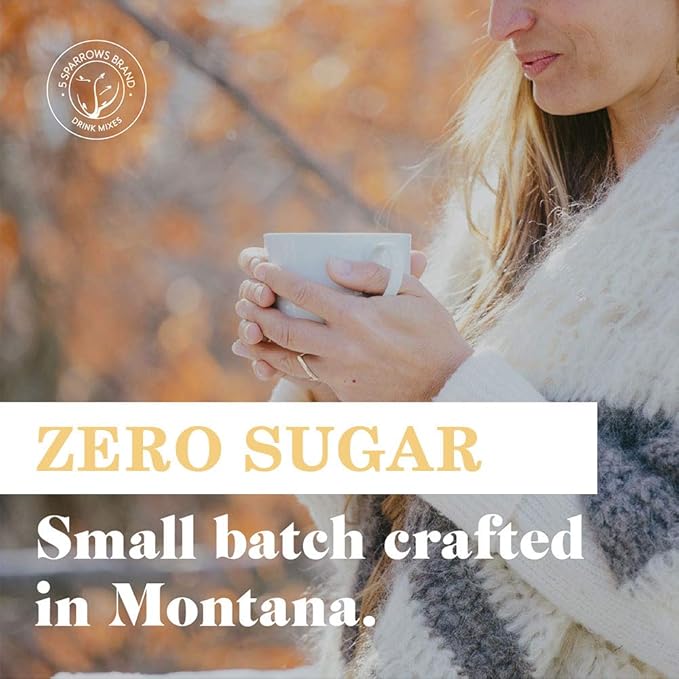 5 SPARROWS Sugar-Free Salted Caramel Powder Drink Mix- Stevia, Keto Friendly, No Sugar Coffee Creamer, 10 oz