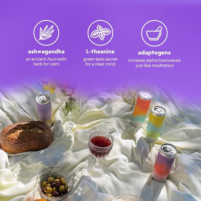 Moment Botanical Soda Soft Drink (Shark Tank) - SPARKLING Drinks | Fruity Fun | L-Theanine & Ashwagandha for Calm & Clarity | 0 Added Sugar 0 Caffeine | 24-pack