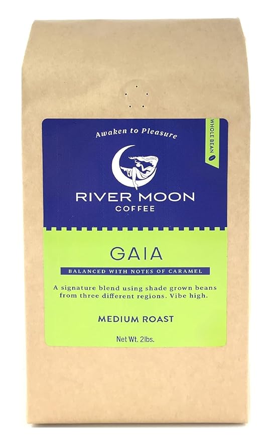 River Moon Coffee, Medium Roast Coffee Beans, 2 lbs, Non-GMO, Direct Trade, 100% Arabica, Gaia Blend