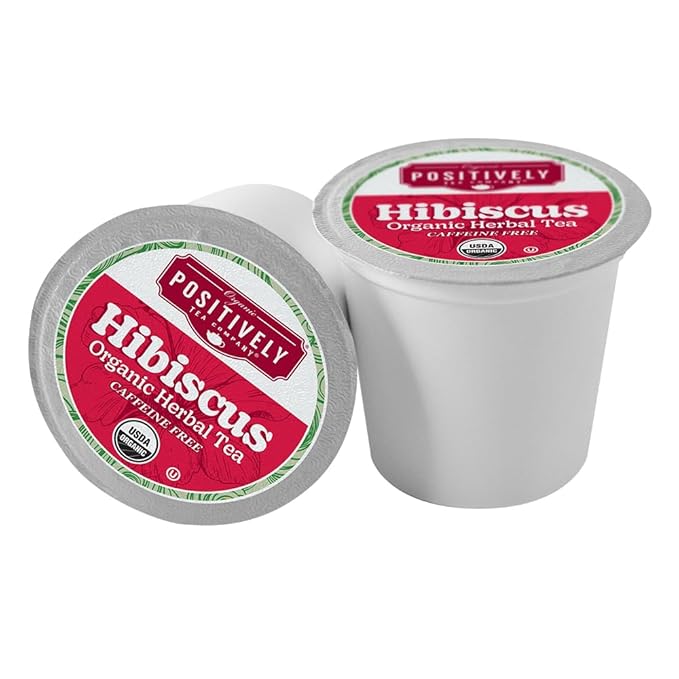 Organic Positively Tea Company, Hibiscus Herbal Tea, K-Cup Compatible, 24 Pods