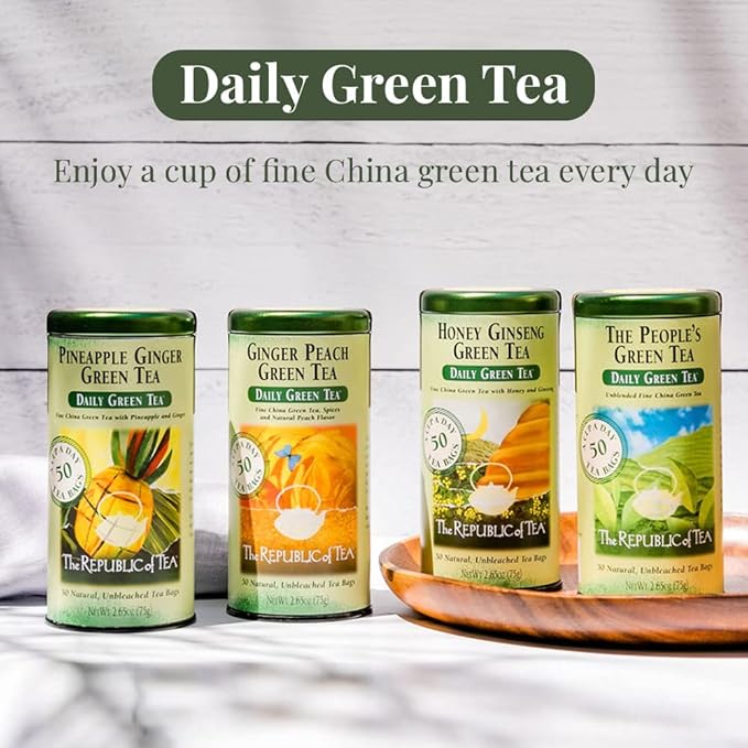 The Republic of Tea – Pineapple Ginger Daily Green Tea, 250 Tea Bags