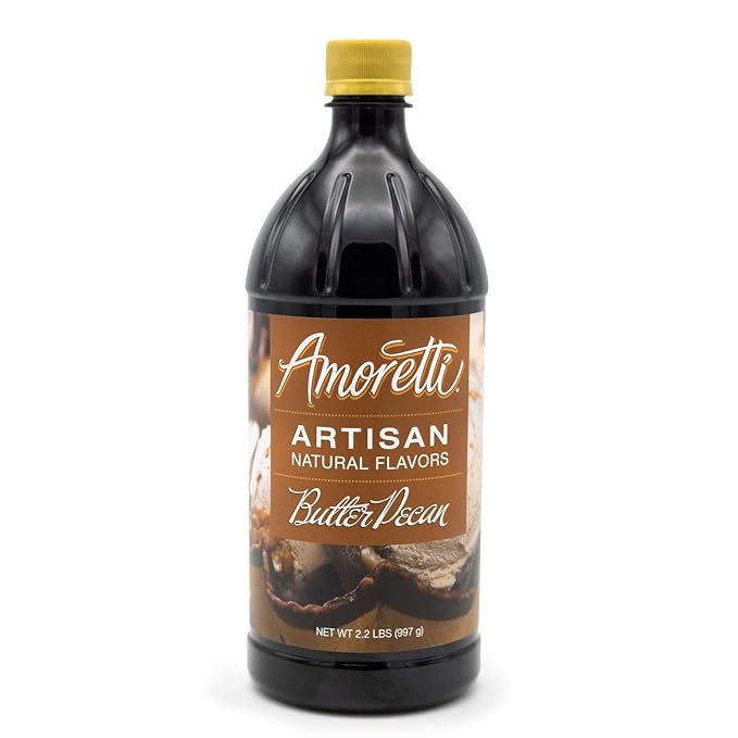 Amoretti - Natural Butter Pecan Artisan Flavor Paste, 2.2 lbs, Perfect For Ice Cream, Beverages, Cakes, and more, Preservative Free, Vegan, Gluten Free, No Artificial Sweeteners, Highly Concentrated