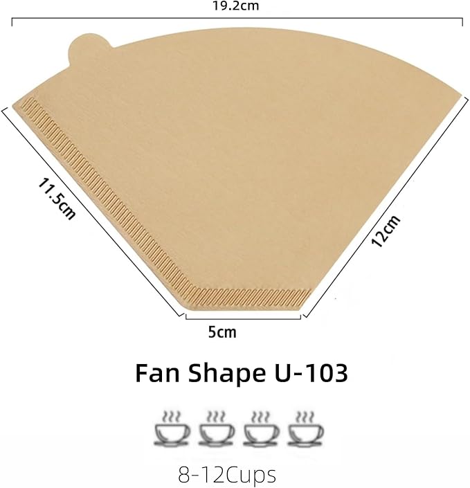 100Count Coffee Filters 8-12 Cups, Disposable Coffee Filters #4,Natural Filters Paper Used for Pour Over and Drip Coffee Maker (coffee filters 8-12 cup, 100, Count)