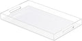 Acrylic Tray 20x12 with Cut Handles - Spill Proof Decorative Tray is an Ideal Countertop Organizer for Living Rooms, Ottoman Coffee Tables, Offices, Kitchens & Serving Guests