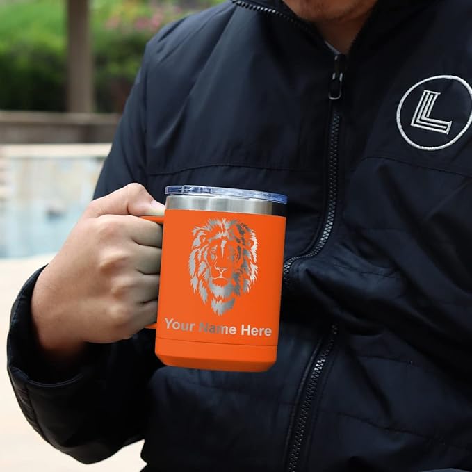LaserGram 15oz Vacuum Insulated Coffee Mug, Sushi, Personalized Engraving Included (Orange)