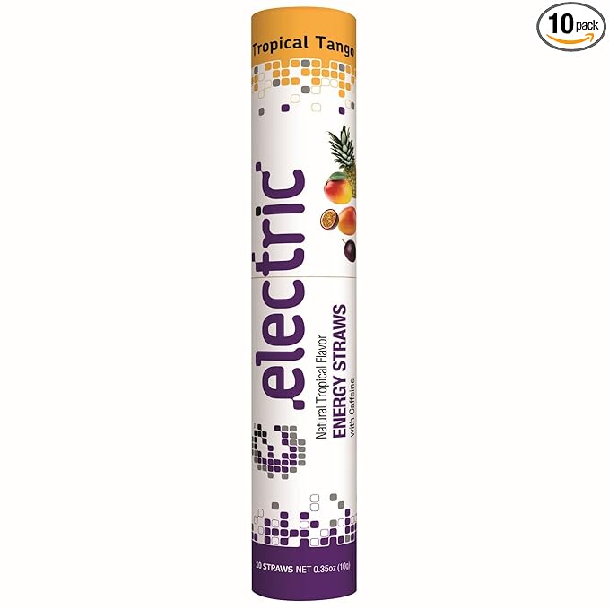 Smooth and Gentle Caffeine Energy. No Sugar. No Calories. Healthy and All Natural Natural Tropical Tango – 10 Straw Pack