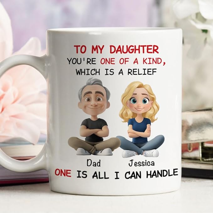 Wrappiness Personalized To My Daughter Coffee Cup - Custom Mug for Daughter From Dad - Best Girl Mug Gifts For Mother's Day, Birthday, Christmas