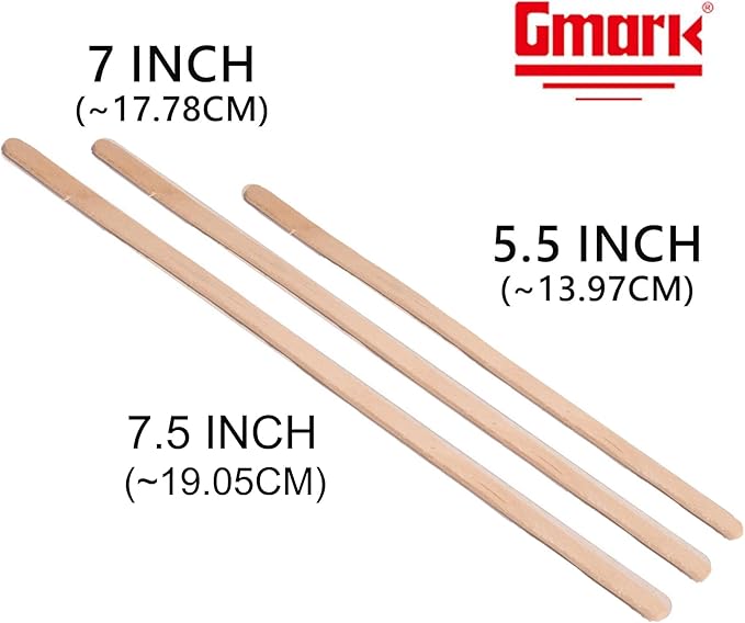 Gmark Coffee Stir Sticks 7.5" 1000pc Round End, Eco Friendly Coffee Stirrers Wood for Hot Drinks - Natural Birch Wood GM1117