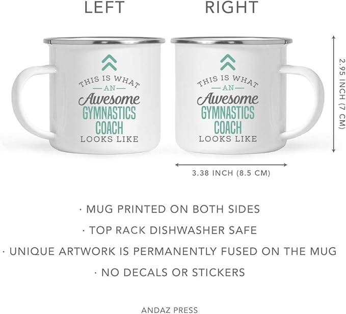 Andaz Press 11oz. Stainless Steel Campfire Coffee Mug Gift, This is What an Awesome Gymnastics Coach Looks Like, 1-Pack, Birthday Gift Ideas Coworker Him Her, Includes Gift Box