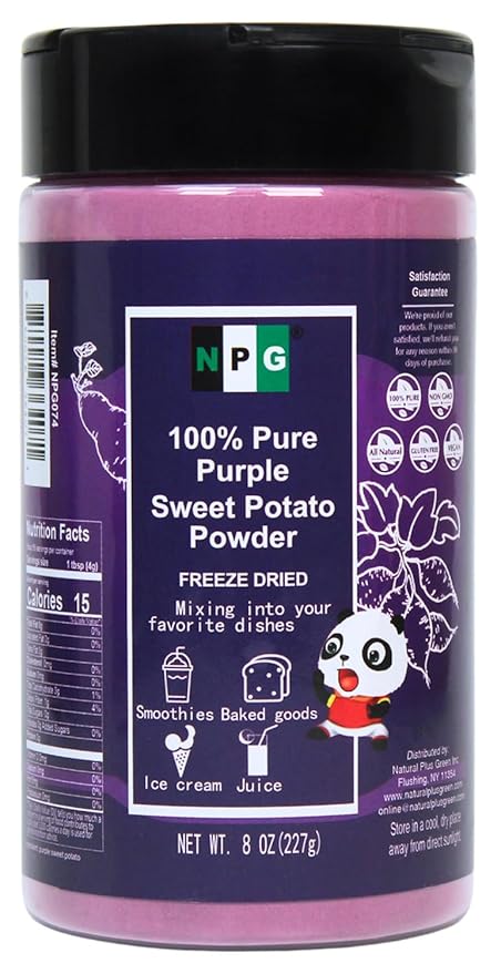 NPG 100% Pure Purple Sweet Potato Powder(Purple Yam Ube) 8 Ounces, All Natural Purple Dry Food Coloring Powder for Baking, Smoothies, Pasta, Tortillas, Vegan Gluten Free Non-GMO