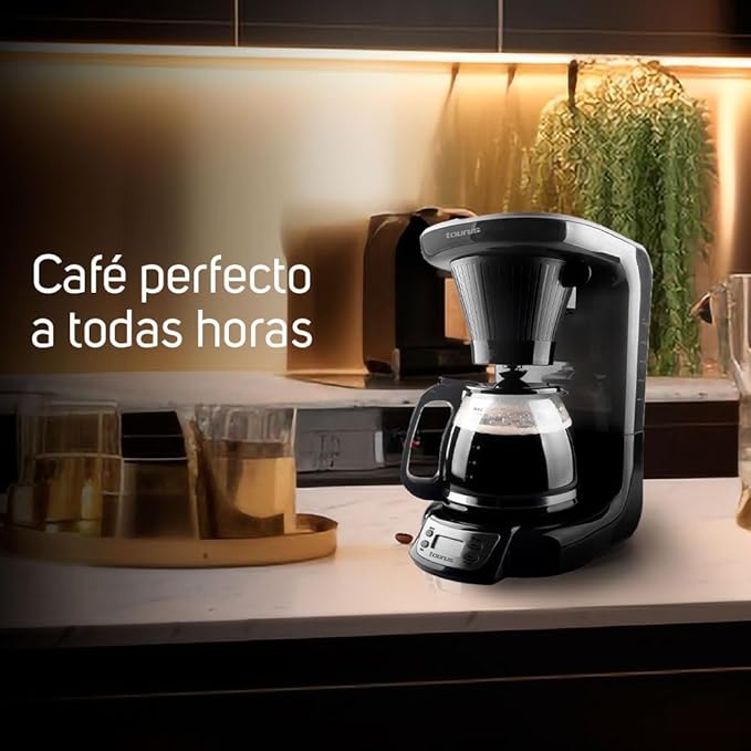 Taurus| Velvet Digital| Programmable Digital Coffee Maker for 24 Hours with Permanent Filter| (700 Watts)| Glass|Black