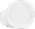 PLASTICPRO 100 PCS White Plastic Round 10" Inch Plastic Plates Premium Quality Light Weight Disposable Dishes Dinner Plates for Parties Weddings