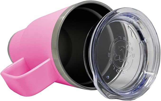 LaserGram 20oz Vacuum Insulated Travel Mug with Handle, Sushi, Personalized Engraving Included (Pink)