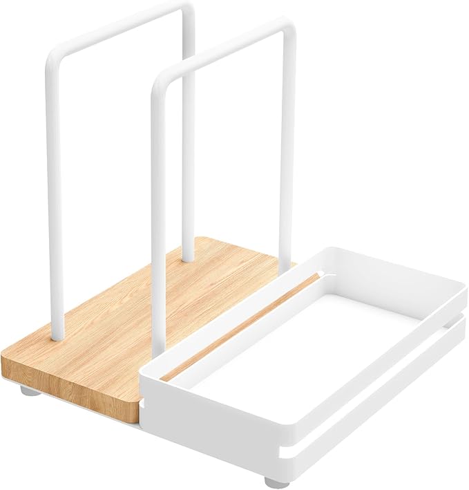 Napkin Holder, Wood Metal Napkin Holder for Table with Salt and Pepper Shakers Caddy, Standing Paper Napkin Dispenser for Kitchen Dining Countertop Decor, Wood & Metal Base, White