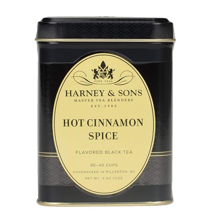 Harney & Sons Hot Cinnamon Spice, Loose Leaf Black tea, 4 Ounce tin