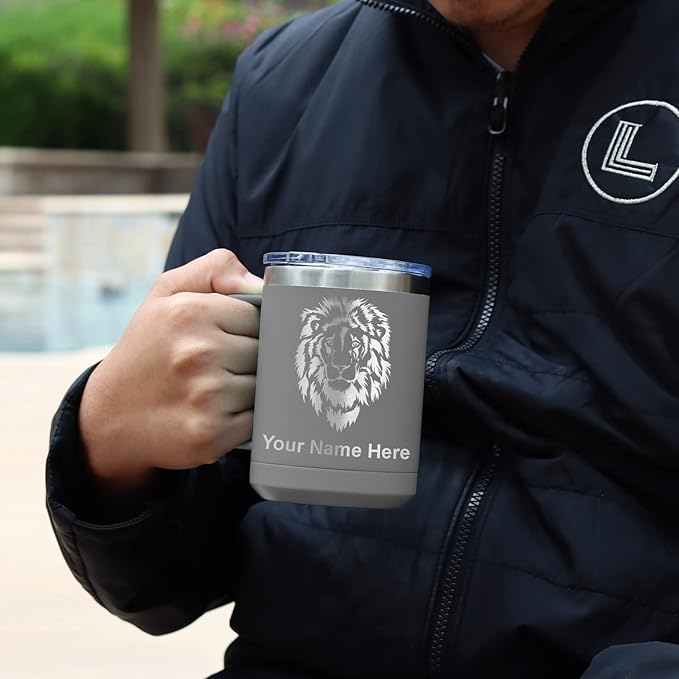LaserGram 15oz Vacuum Insulated Coffee Mug, Sushi, Personalized Engraving Included (Gray)
