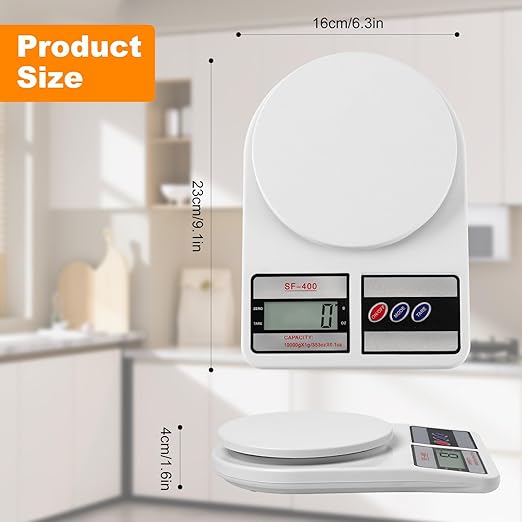 Digital Kitchen Scale 22lb/10kg Capacity, Stainless Steel Food Scale with oz/g Units | Replaceable Battery Power | Ideal for Meal Prep, Cooking, Baking