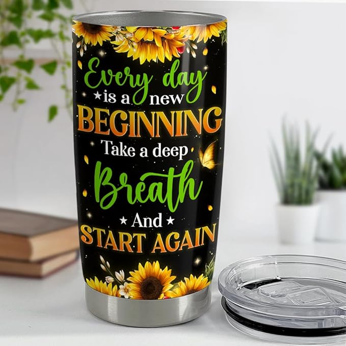 SANDJEST Inspirational Gifts for Birthday Inspirational Cups Tumbler 20oz Stainless Steel Insulated Tumblers Coffee Travel Mug Cup Motivational Gift for Women Friends Coworker