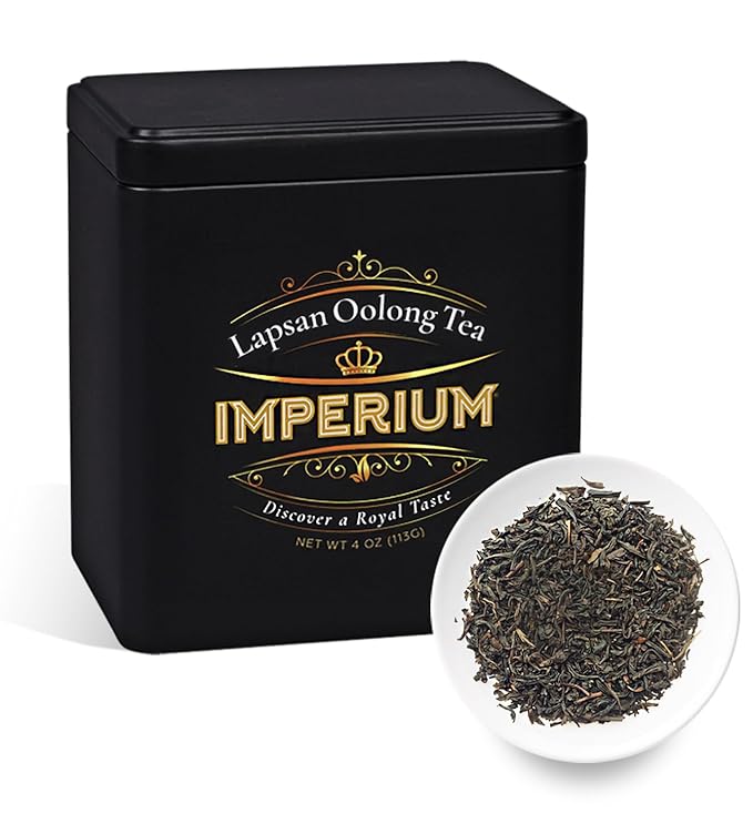 Imperium Lapsang Oolong Tea Loose Leaf (4oz), Hand-Picked Premium Oolong, Brews 100 Cups, Naturally Bold Beverage, Robust Smoky Flavor, Deep Aroma, Comforting Smooth Finish, Energizing Experience