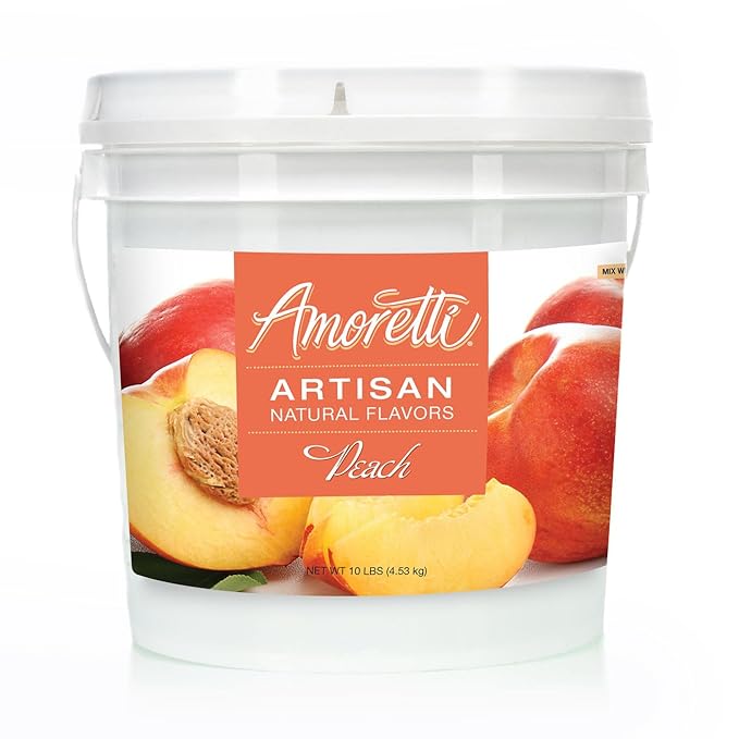Amoretti - Natural Peach Artisan Flavor Paste, 2.2 lbs, Perfect For Ice Cream, Beverages, Cakes, and more, Preservative Free, Vegan, Gluten Free, No Artificial Sweeteners, Highly Concentrated