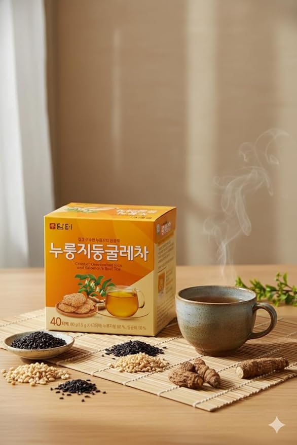 Damtuh Korean Roasted Rice & Solomon’s Seal Tea – Traditional Herbal Tea - Caffeine-Free, Sugar-Free, Non-Caloric, 40 Tea Bags (1.5g each)