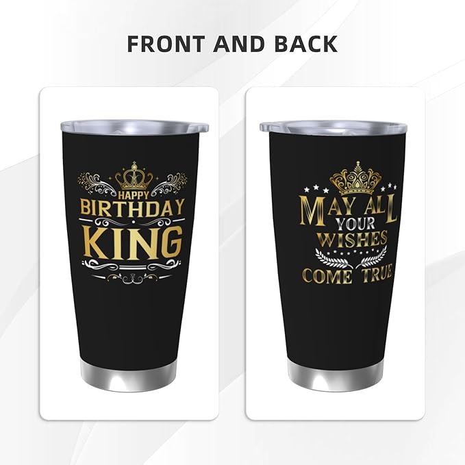 Birthday Gifts Tumblers for Men, Cool Present Men Tumblers, King Tumbler, 20oz Coffee Tumbler, My Man Gift for Him Travel Mug