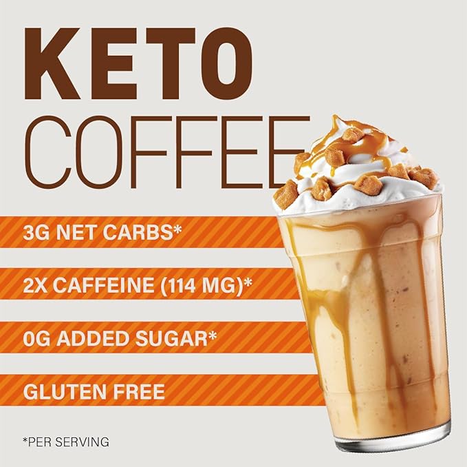 The Frozen Bean - Caramel Macchiato Keto Instant Coffee Mix with Low Sugar, MCT Oils, Skinny Coffee Weight Loss, Improves Focus and Energy, Increase Metabolism for Women Belly Fat - 20 Single Sticks