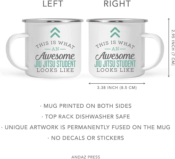 Andaz Press 11oz. Stainless Steel Campfire Coffee Mug Gift, This is What an Awesome Jiu Jitsu Student Looks Like, 1-Pack, Birthday Gift Ideas Coworker Him Her, Includes Gift Box