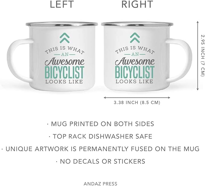 Andaz Press 11oz. Stainless Steel Campfire Coffee Mug Gift, This is What an Awesome Bicyclist Looks Like, 1-Pack, Birthday Gift Ideas Coworker Him Her, Includes Gift Box