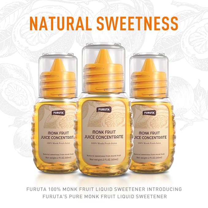 Furuta 100% Monk Fruit Liquid Sweetener, Zero Calories, Natural Sweetener for Coffee, Tea, Cooking and Baking, 2 fl oz (60 ml)