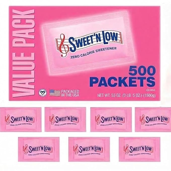Zero Calorie Sweetener – 500 Count. A Pink Sweetener with Saccharin, No Aftertaste. Perfect for Coffee, Tea, and Baking. A Keto-Friendly, Vegan, and Gluten-Free Sugar Substitute for a Healthy Lifestyle.