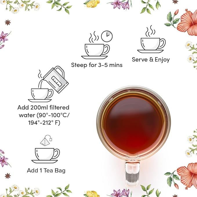 VAHDAM Assorted Tea Gift Set with Cruise Tumbler (4 Variety, 60 tea Bags) | Ecofriendly Tea Bags | Christmas Tea Gifts for Women & Men