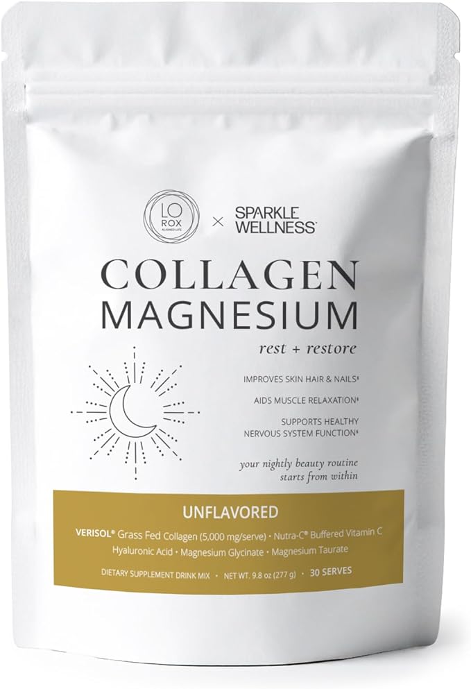 Collagen Magnesium Rest + Restore (No Flavor) [30 Serves] | VERISOL Bioactive Collagen Peptides, Magnesium Glycinate & Taurate Salts | Lauren Roxburgh Rest + Restore | Calming Nightly Beauty Routine
