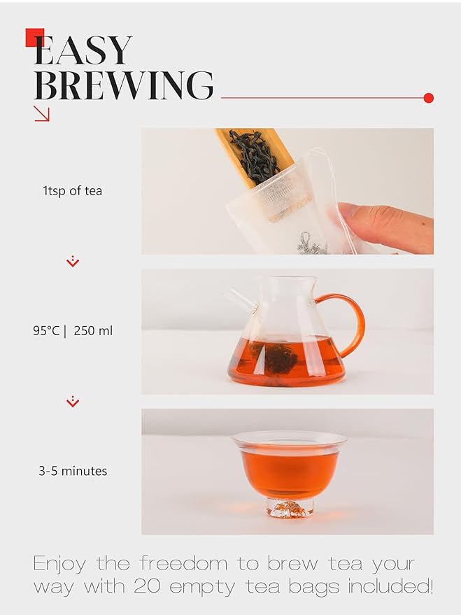 CO-OP 1950 Honey Black Tea Loose Leaf Tea, 100g, Premium High Mountain Whole Loose Leaf Black Tea, Naturally Sweet & Mellow, Unique Floral & Nectar Aroma, No Additives, 20 Empty Tea Bags Included, Box